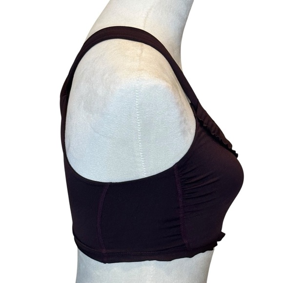 FREE PEOPLE ​Movement Down The Line Ruffle-Trim Brown Sports Bra Women’s Size XS - Picture 7 of 10